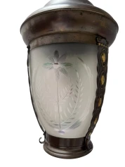 Art Nouveau Patinated Brass Hall Lantern, 1900s